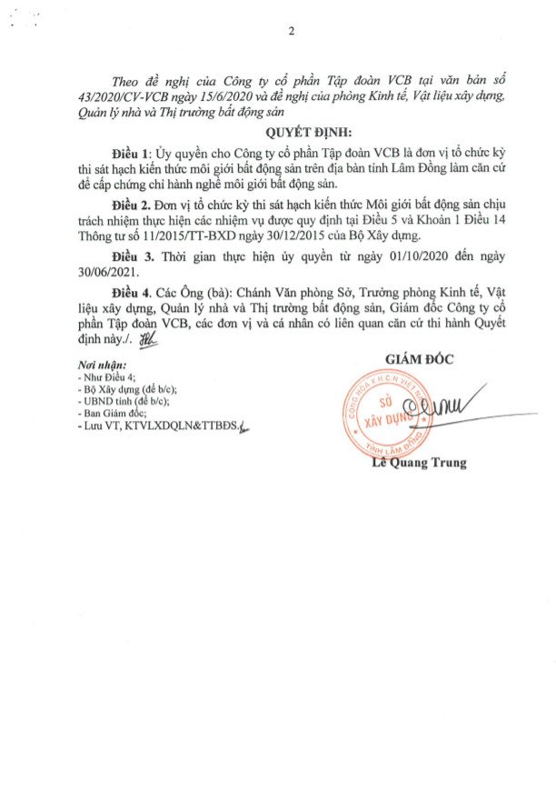 QUYẾT ĐỊNH ỦY QUYỀN THI SÁT HẠCH MÔI GIỚI BĐS – SỞ XÂY DỰNG TỈNH LÂM ĐỒNG 2 QD uy quyen cuae So xay dung Lam Dong 2 0928070888