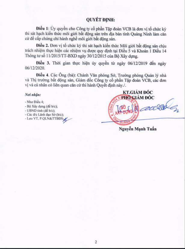 QUYẾT ĐỊNH ỦY QUYỀN THI SÁT HẠCH MÔI GIỚI BĐS – SỞ XÂY DỰNG TỈNH QUẢNG NINH NĂM 2020 2 Uy quyen QN 2020 2
