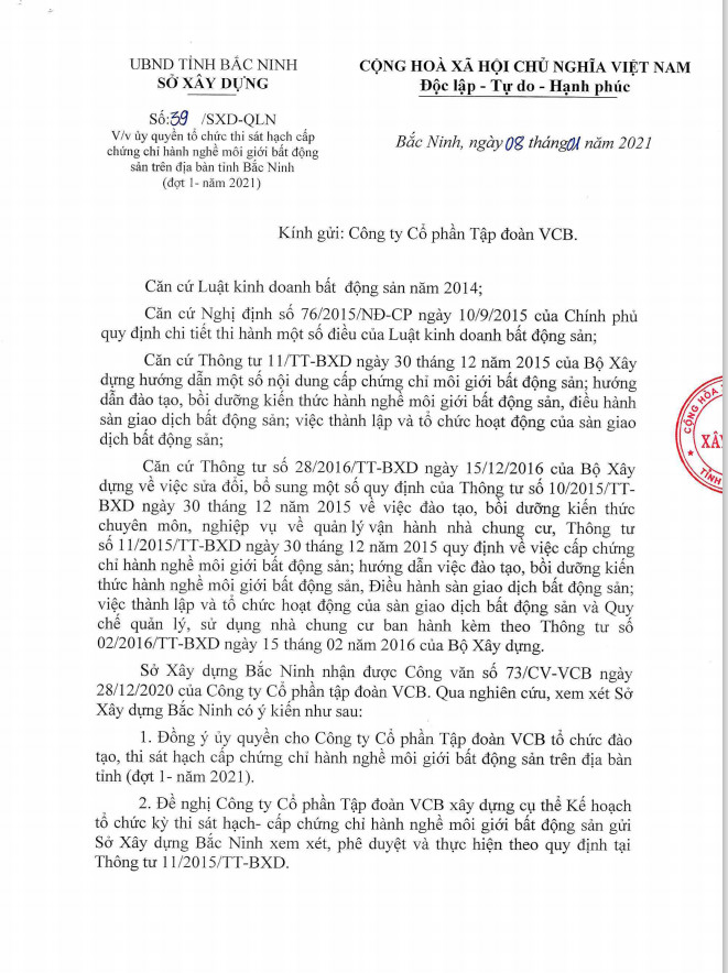 QUYẾT ĐỊNH ỦY QUYỀN THI SÁT HẠCH MÔI GIỚI BĐS - SỞ XÂY DỰNG TỈNH BẮC NINH 1 QD uy quyen cua So XD Bac Ninh 1 0912167788