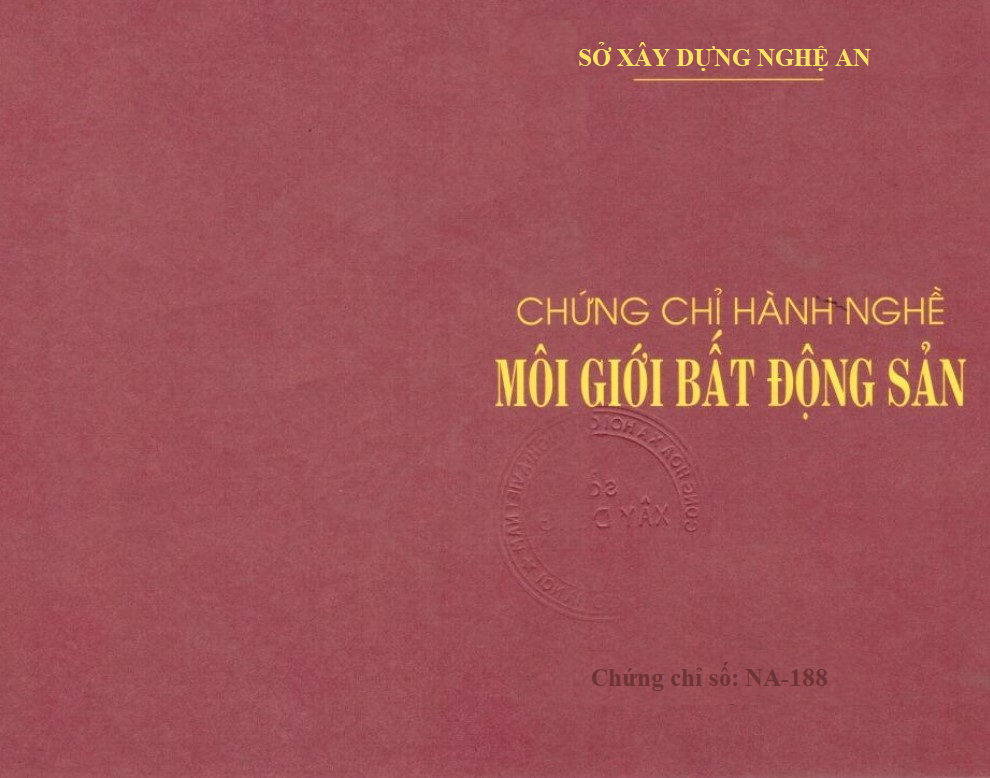 Chung chi Moi gioi BDS Nghe An 0912167788