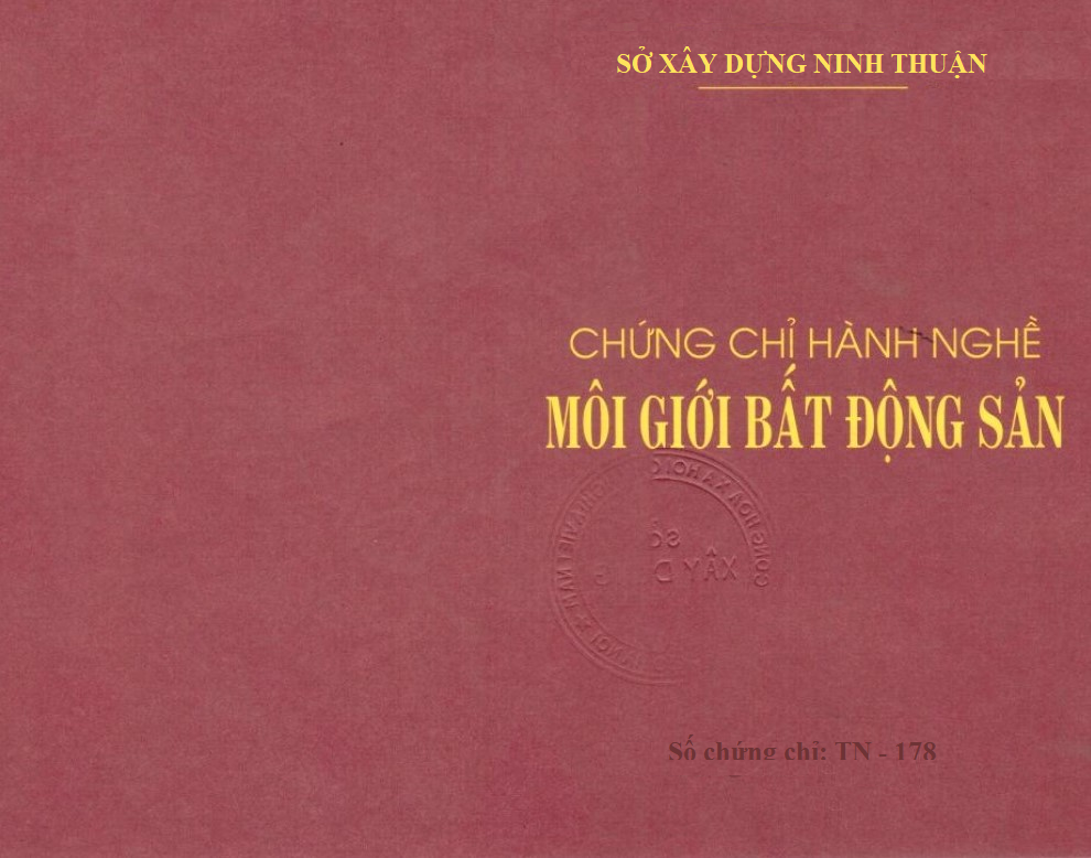 Chung chi Moi gioi BDS Ninh Thuan 0912167788