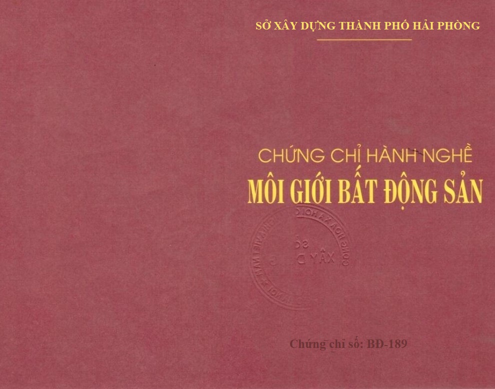 Chung chi Moi gioi BDS TP Hai Phong 0912167788