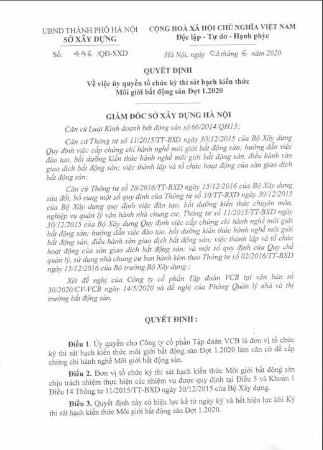 QD uy quyen to chuc thi sat hach moi gioi bds tai ha noi 0912167788 0928070888