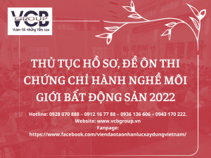 thủ tục hồ sơ chứng chỉ hành nghề môi giới bất động sản