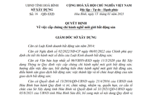 chứng chỉ hành nghề môi giới bất động sản
