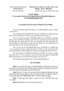 QUYẾT ĐỊNH ỦY QUYỀN THI SÁT HẠCH MÔI GIỚI BẤT ĐỘNG SẢN TỈNH QUẢNG NINH